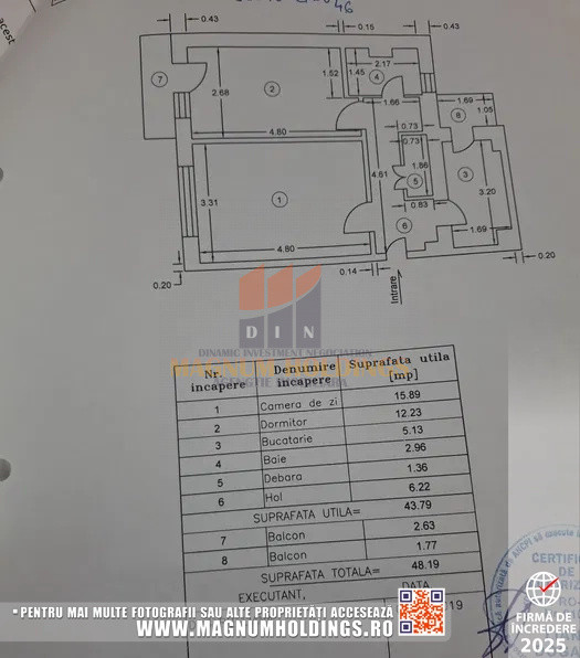 Apartament 2 camere, Negru Voda, etaj 2, doua balcoane