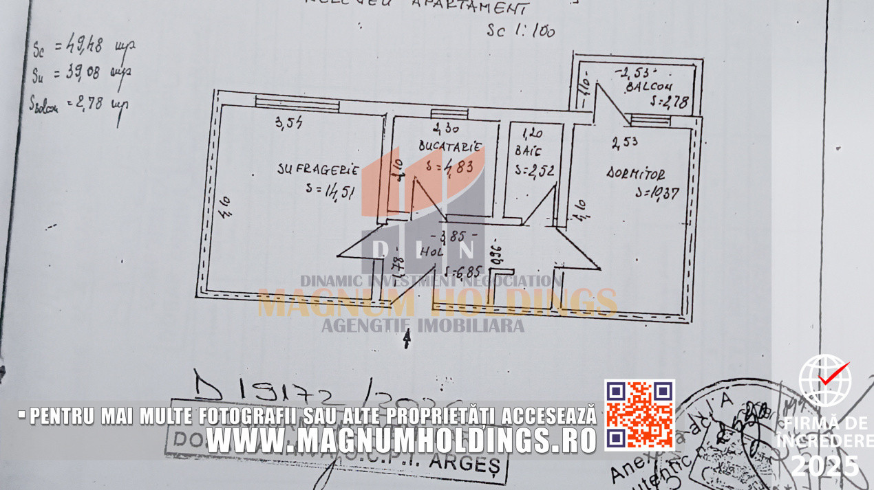 Apartament 2 camere, cf. 2, Trivale, parter, cu balcon