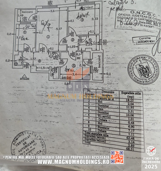 Apartament 3 camere, 2 bai, 2 balcoane, centrala termica, Razboieni