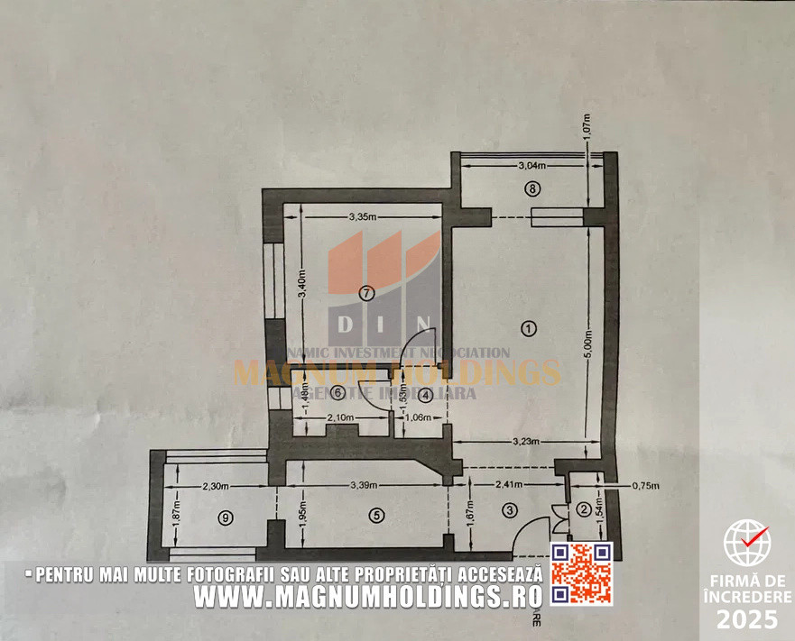 Apartament 2 camere, Negru-Voda, etajul 3