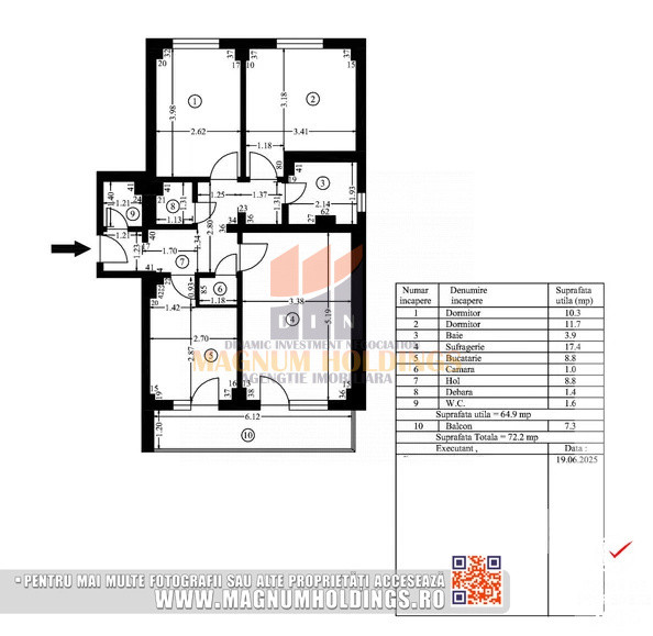 Apartament 3 camere, Gavana 3, doua bai