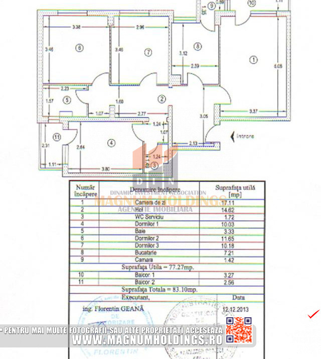Apartament 4 camere, 2 bai, 2 balcoane, Nord