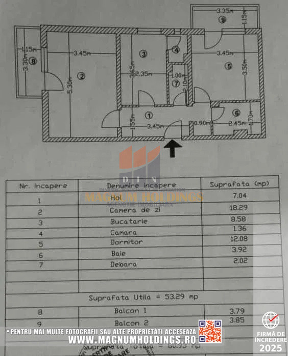 Apartament 2 camere, 2 balcoane, Popa-Sapca