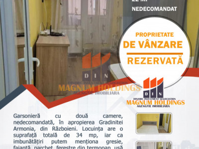 Garsoniera parter, Razboieni, cu balcon